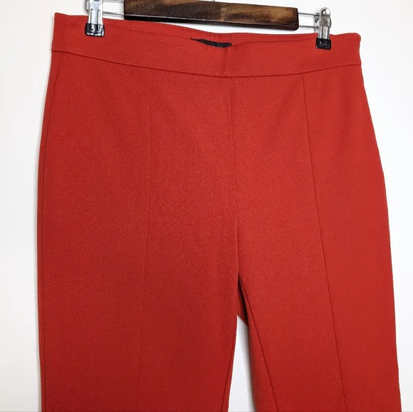Ann Taylor Women's Orangish Red Straight Leg Pants with Front Seam Size 6 - Picture 5 of 16